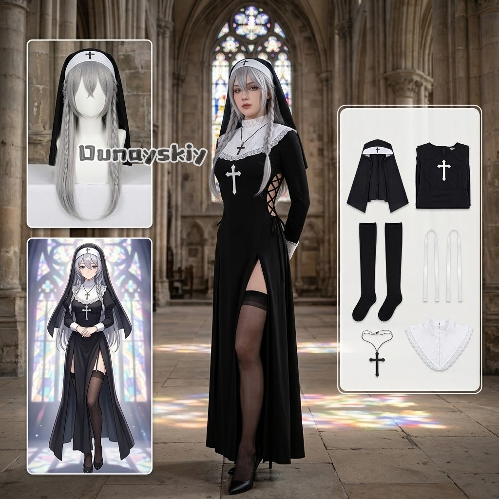 Photography Outfits - KS*06 Costume Originale da Suora, Bustier