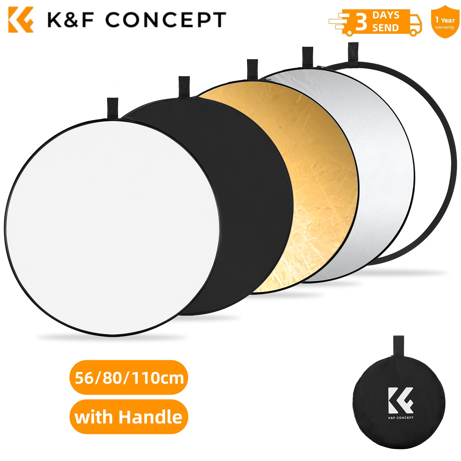 Reflector 5 In 1 - K&F CONCEPT Pannello Riflettente Circolare Traslucido